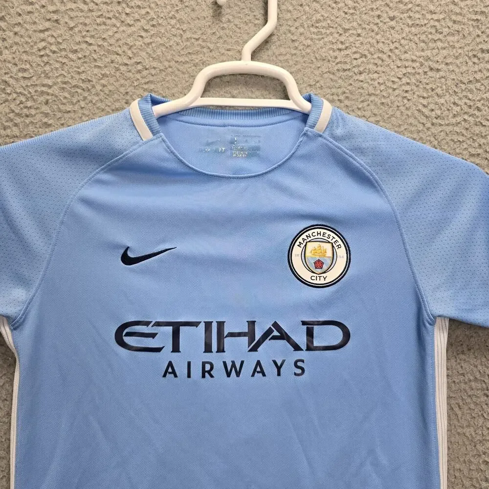 Nike FC Manchester City Jersey Boys Medium 2016 2017 Home Football Soccer Shirt